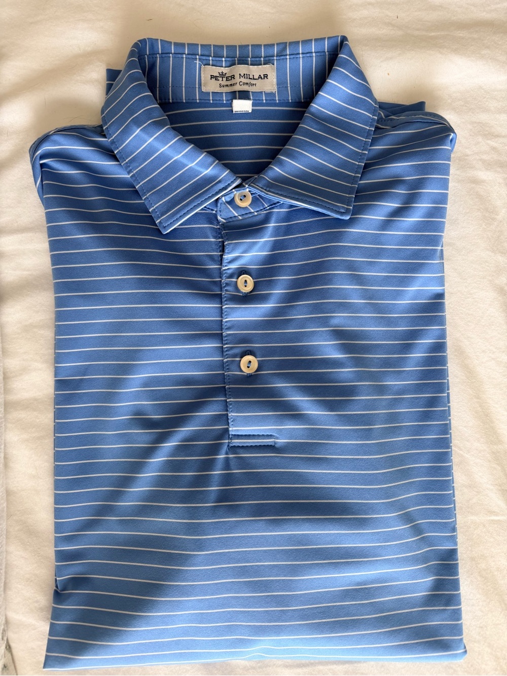 Peter Millar Blue Stripe “Summer Comfort” Polo